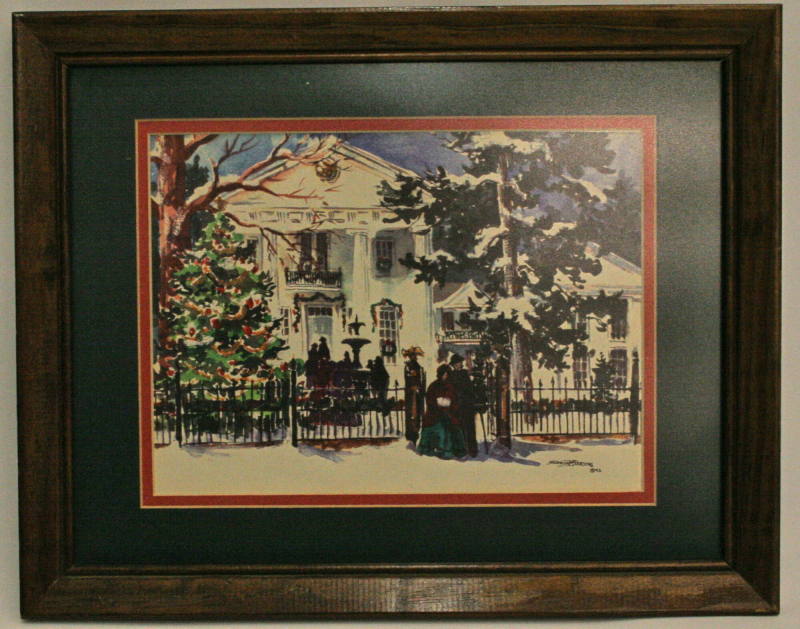 Print, Watercolor - "Old State House Christmas"