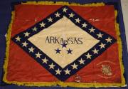 USS Arkansas flag before conservation.