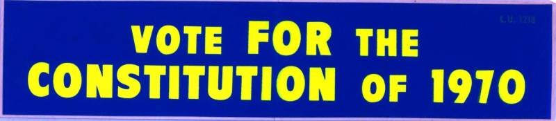 Sticker, Bumper - 1970 Constitution Revision