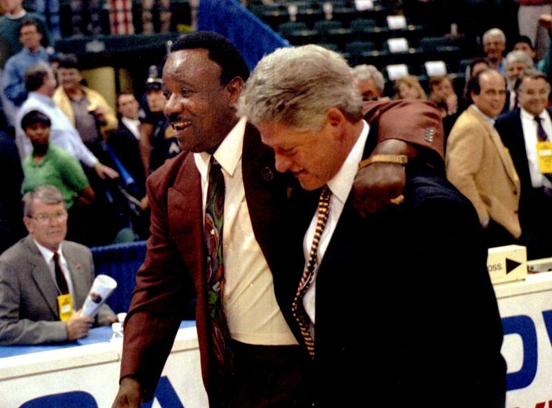 Photograph, President Bill Clinton and Nolan Richardson