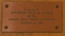 Plaque, Governor Orval Faubus