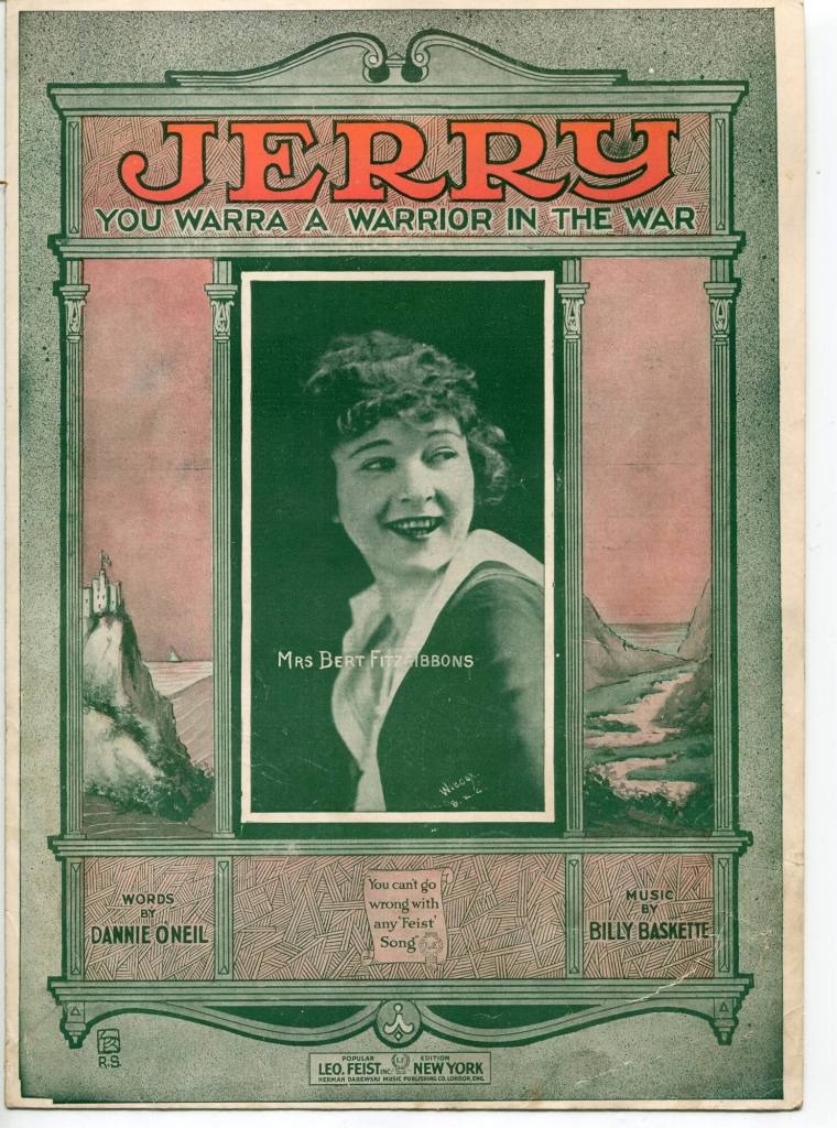 Sheet Music, "Jerry You Warra A Warrior In The War"