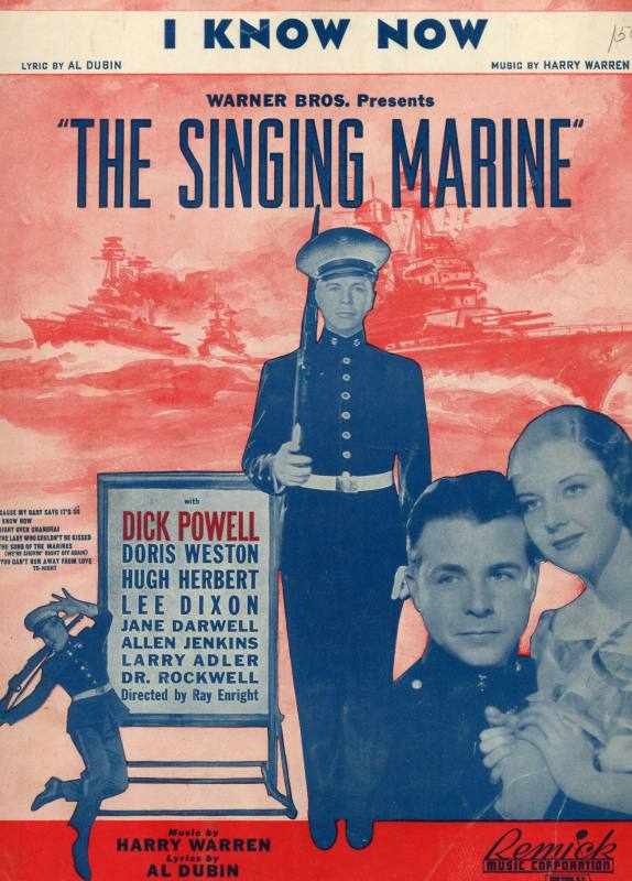 Sheet Music, "I Know Now " from "The Singing Marine."