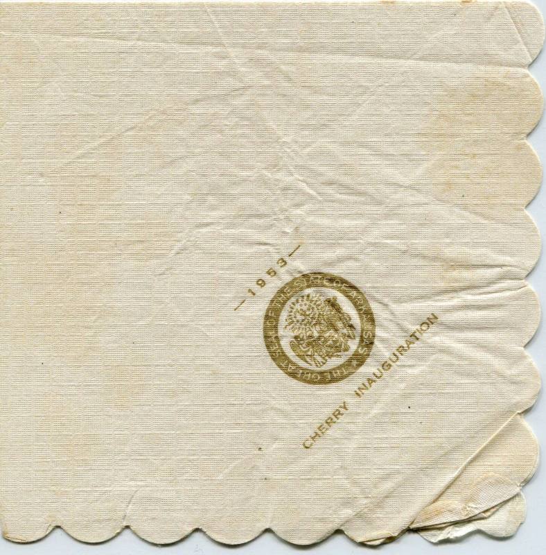 Napkin, Inaugural - Governor Francis Cherry