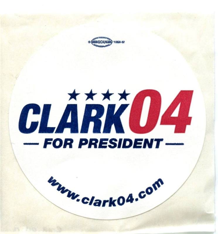 Sticker, Campaign - Wesley Clark for President