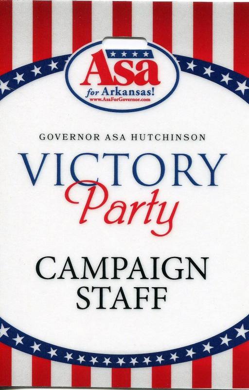 Pass, Victory Party - Governor Asa Hutchinson