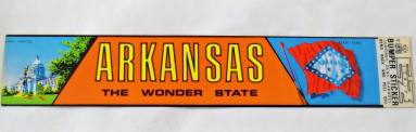 Sticker, Bumper - "Arkansas the Wonder State"