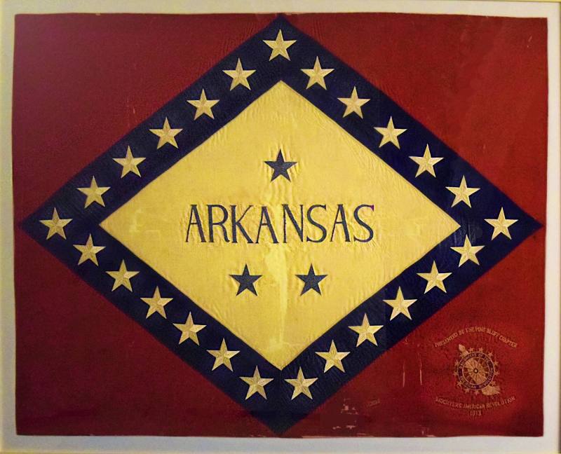 USS Arkansas flag after conservation.