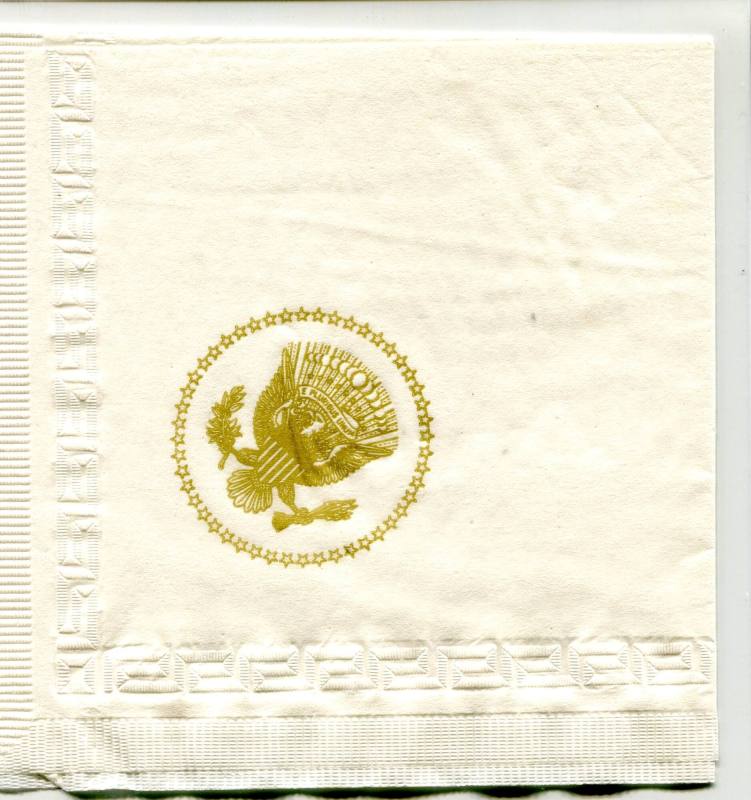 Cocktail Napkin, with the Great seal.