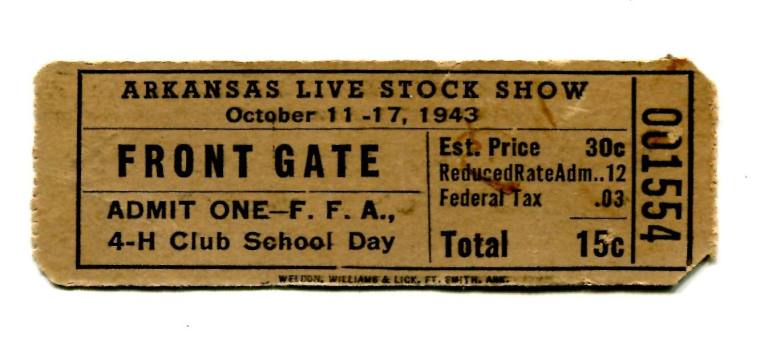 Ticket, Admission - Arkansas Live Stock Show