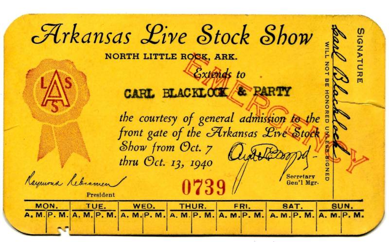 Ticket, Admission - Arkansas Live Stock Show