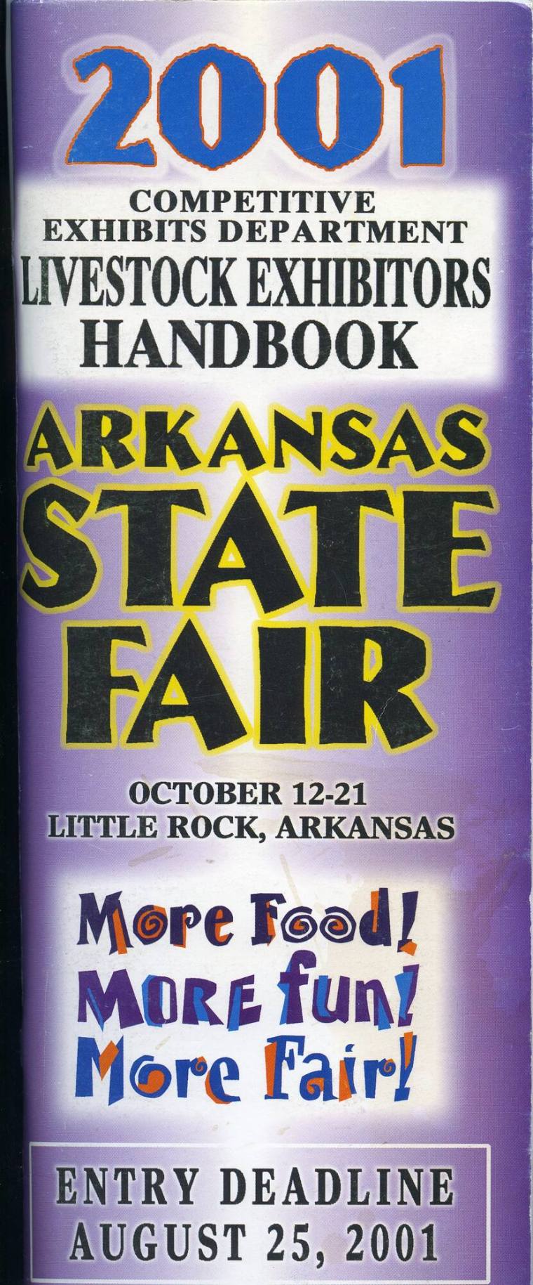 Handbook, Livestock Exhibitors - Arkansas State Fair