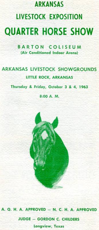 Brochure, Quarter Horse Show - Arkansas Livestock Exposition