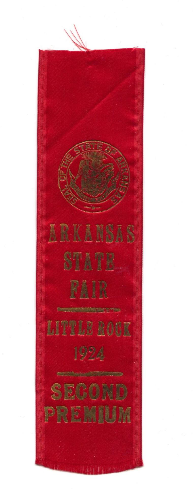 Ribbon, Second Premium - Arkansas State Fair