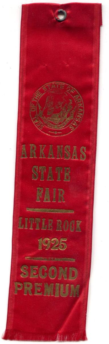 Ribbon, Second Premium - Arkansas State Fair