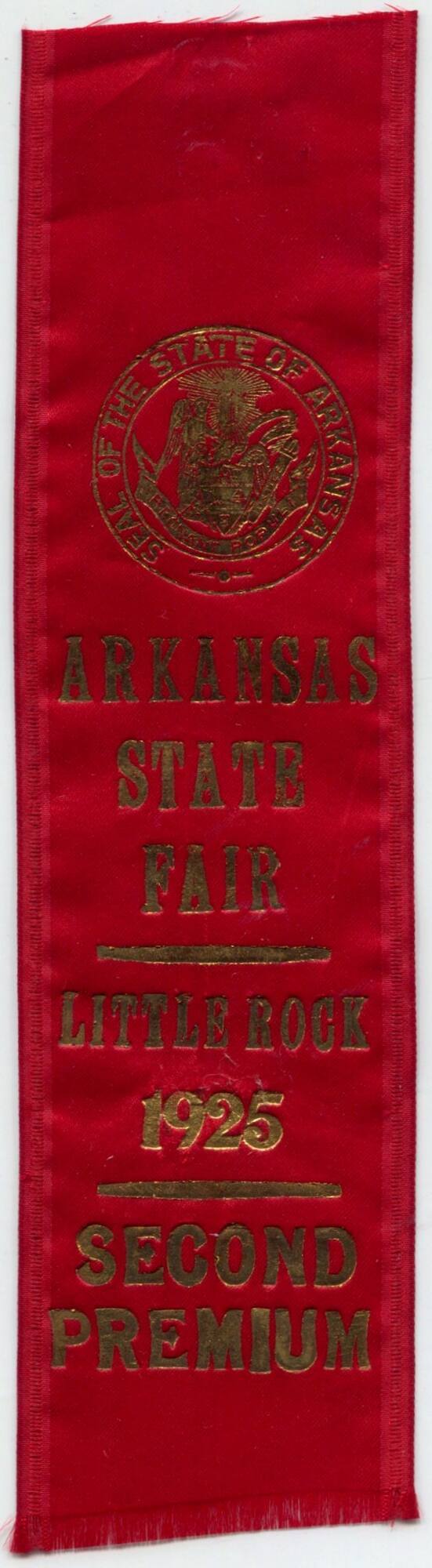 Ribbon, Second Premium - Arkansas State Fair