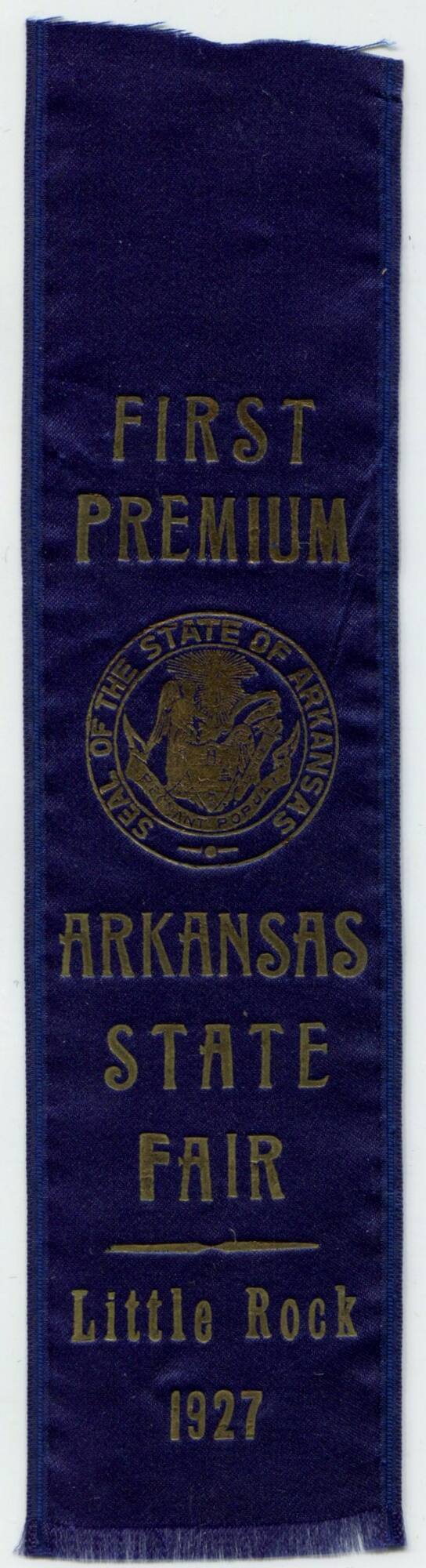 Ribbon, Second Premium - Arkansas State Fair