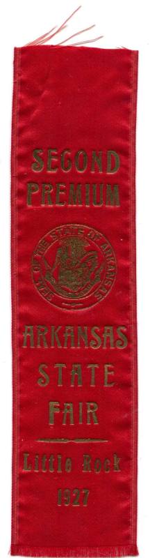 Ribbon, Second Premium - Arkansas State Fair