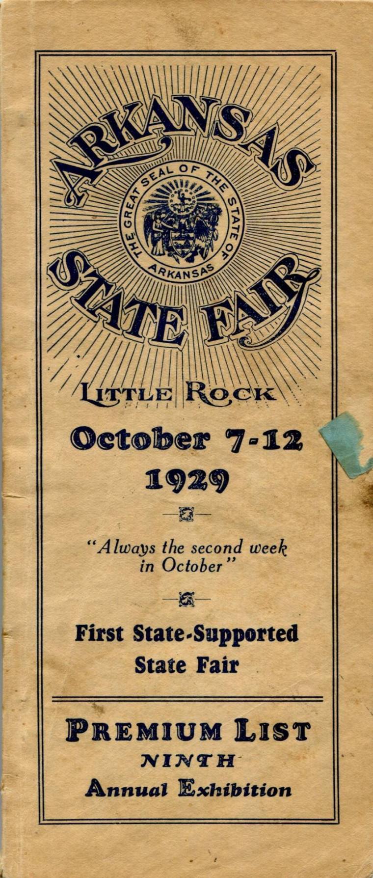 Book, Premium - 9th Annual Exhibition Arkansas State Fair