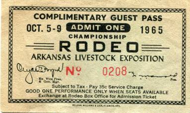 Pass, Complimentary - Championship Rodeo Arkansas Livestock Exposition