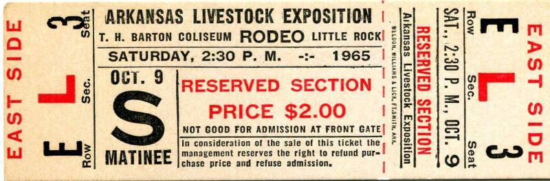 Ticket, Reserved - Arkansas Livestock Exposition Rodeo