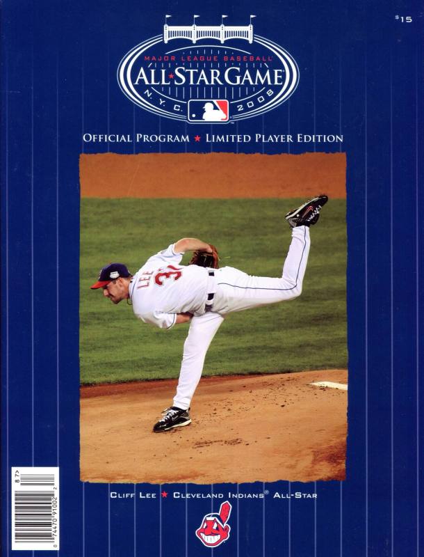 Official Program, MLB All Stars Game - Cliff Lee