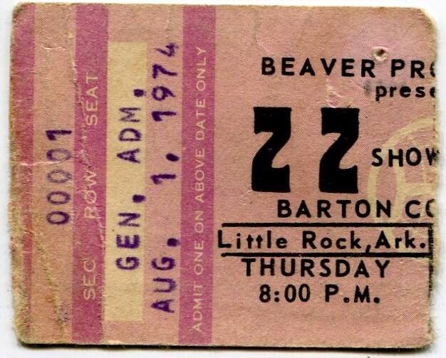 Ticket Stub, ZZ Top - Barton Coliseum