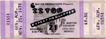 Ticket, ZZ Top - Barton Coliseum