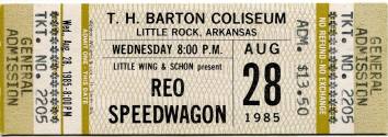 Ticket, REO Speedwagon - Barton Coliseum