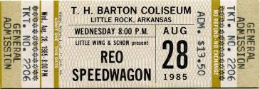 Ticket, REO Speedwagon - Barton Coliseum