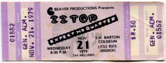 Ticket, ZZ Top - Barton Coliseum