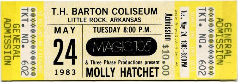 Ticket, Molly Hatchet - Barton Coliseum