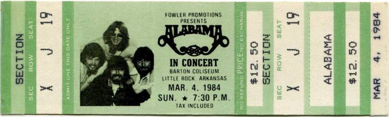 Ticket, Alabama - Barton Coliseum