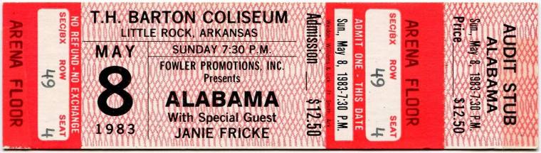 Ticket, Alabama - Barton Coliseum