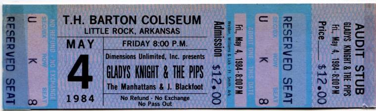 Ticket, Gladys Knight & The Pips - Barton Coliseum