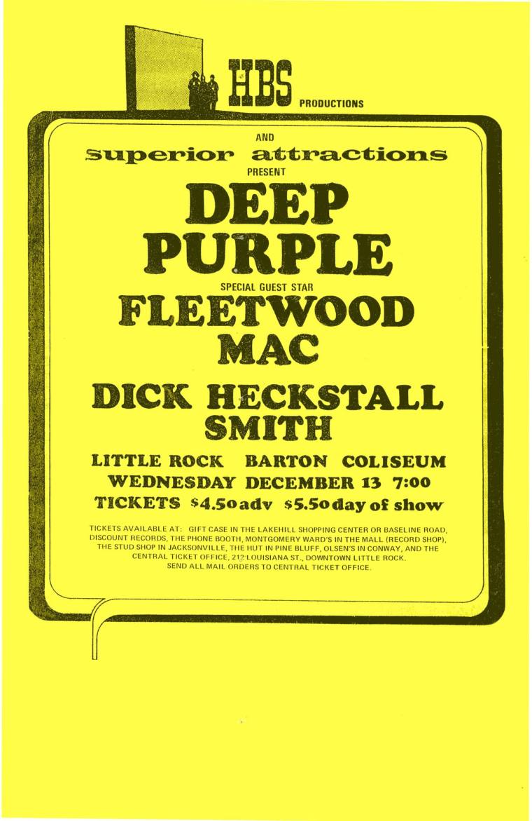 Poster Copy, Deep Purple & Fleetwood Mac - Barton Coliseum