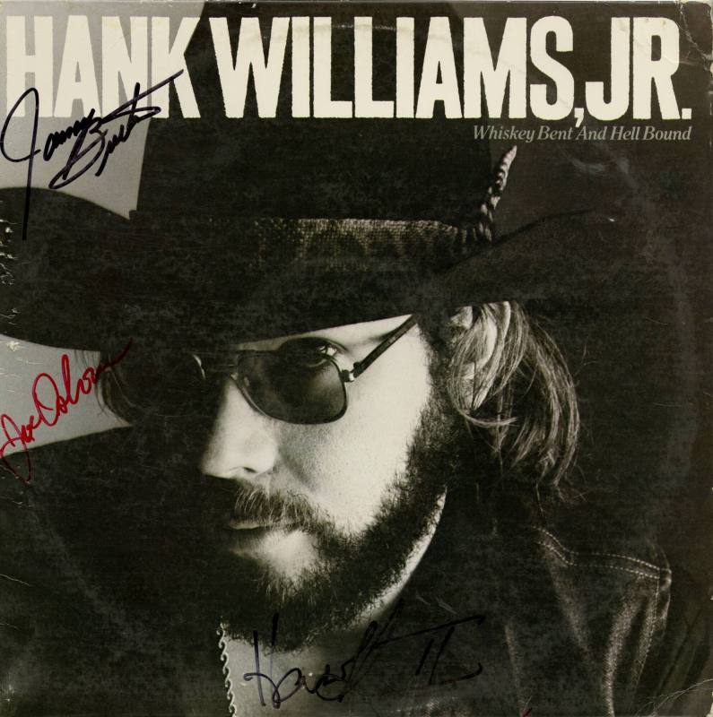 Autographed Album Cover, “Whiskey Bent & Hell Bound" - Hank Williams, Jr.