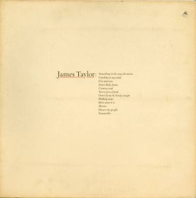 Album Cover, “Greatest Hits" - James Taylor