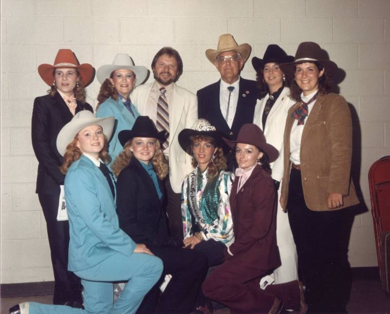 Photograph, Moe Bandy & Rodeo Queen Contestants - Arkansas State Fair Rodeo