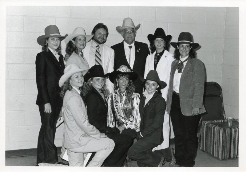 Photograph, Moe Bandy, Johnnie Holmes & Rodeo Queen Contestants