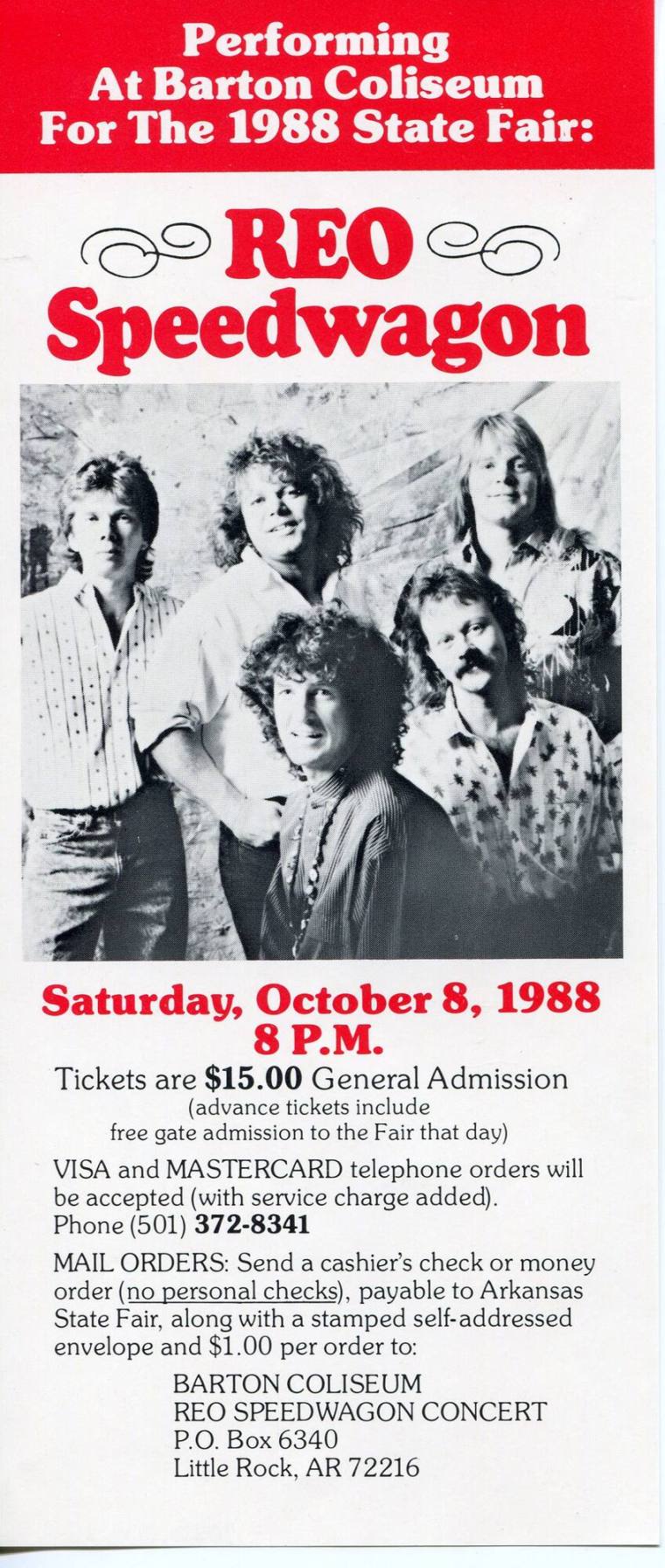 Advertisement, REO Speedwagon Concert - Arkansas State Fair