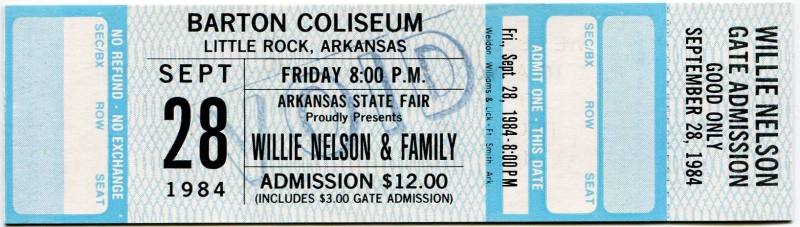 Ticket, Willie Nelson & Family - Arkansas State Fair