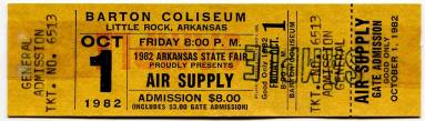 Sample Ticket, Air Supply - Arkansas State Fair & Livestock Show Rodeo