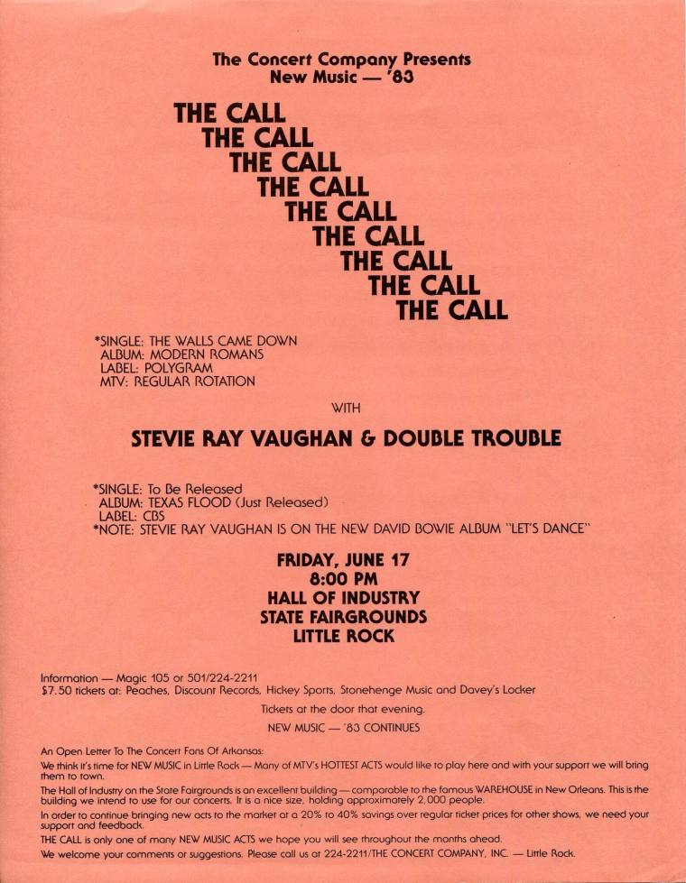 Advertisement, Stevie Ray Vaughan and Double Trouble - Barton Coliseum