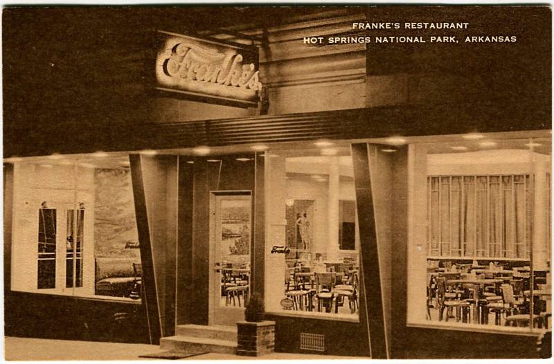 Postcard, Franke's Cafeteria in Hot Springs