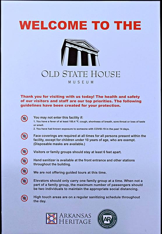 Sign, COVID-19 - Old State House Museum