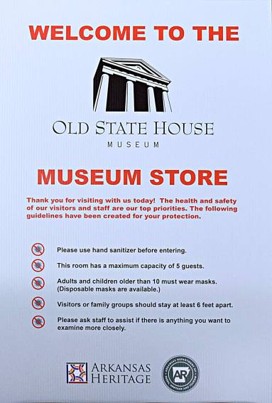 Sign, COVID-19 - Old State House Museum