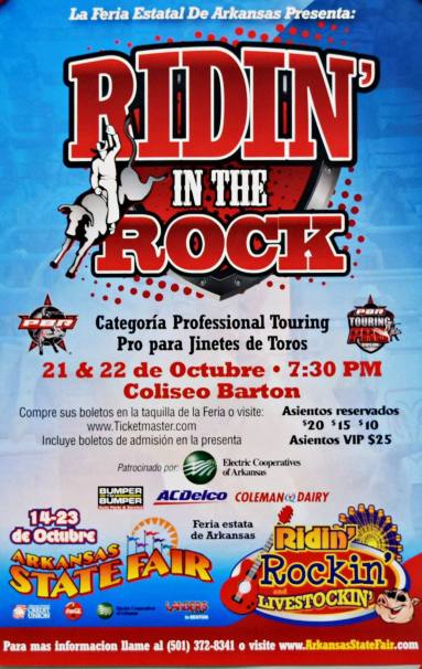 Poster, Ridin' in the Rock - Barton Coliseum (Spanish)