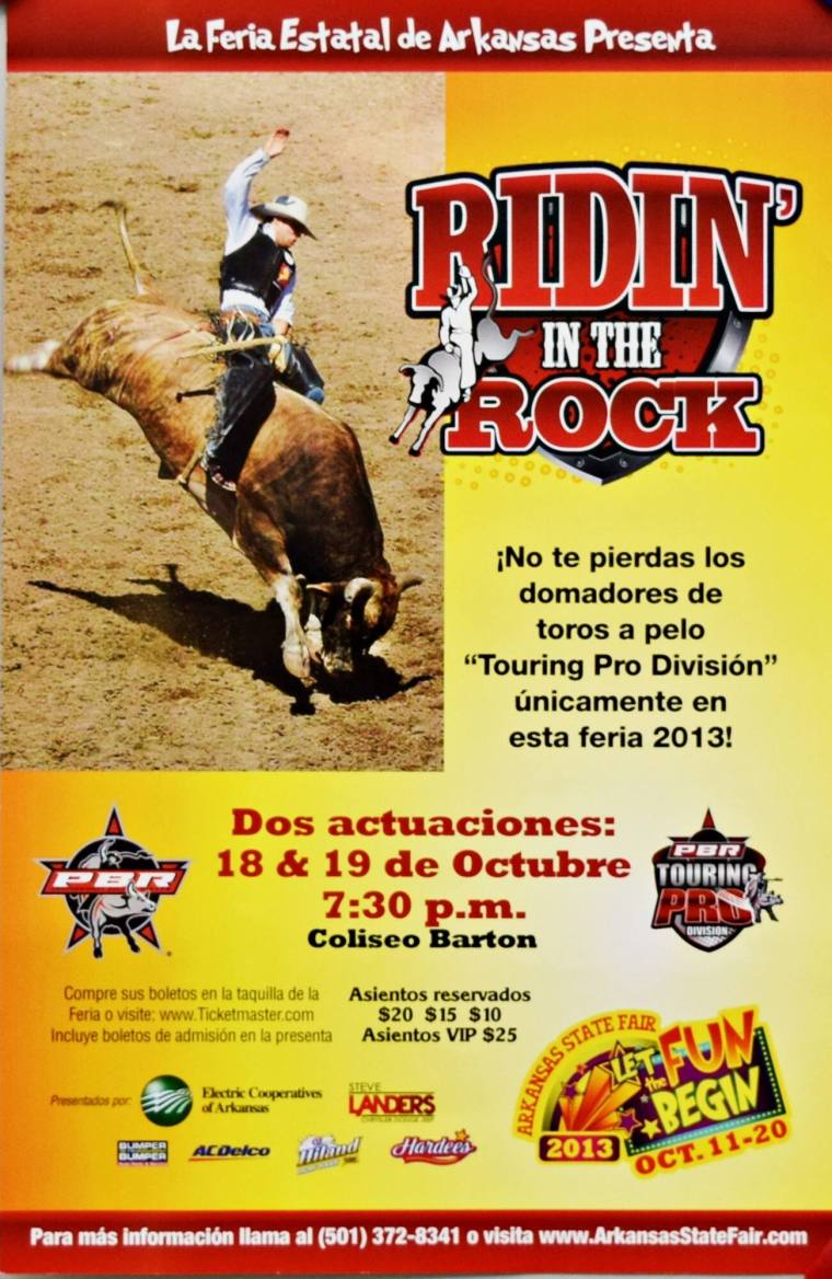 Original Poster, Ridin' In the Rock - Arkansas State Fair Rodeo (Spanish)