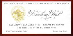 Tickets, Inaugural - Sarah Huckabee Sanders